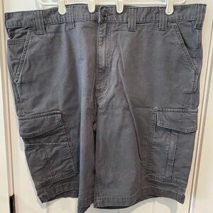 Carhartt Rugged Flex Relaxed Fit Canvas Cargo Work Short 44 Gray